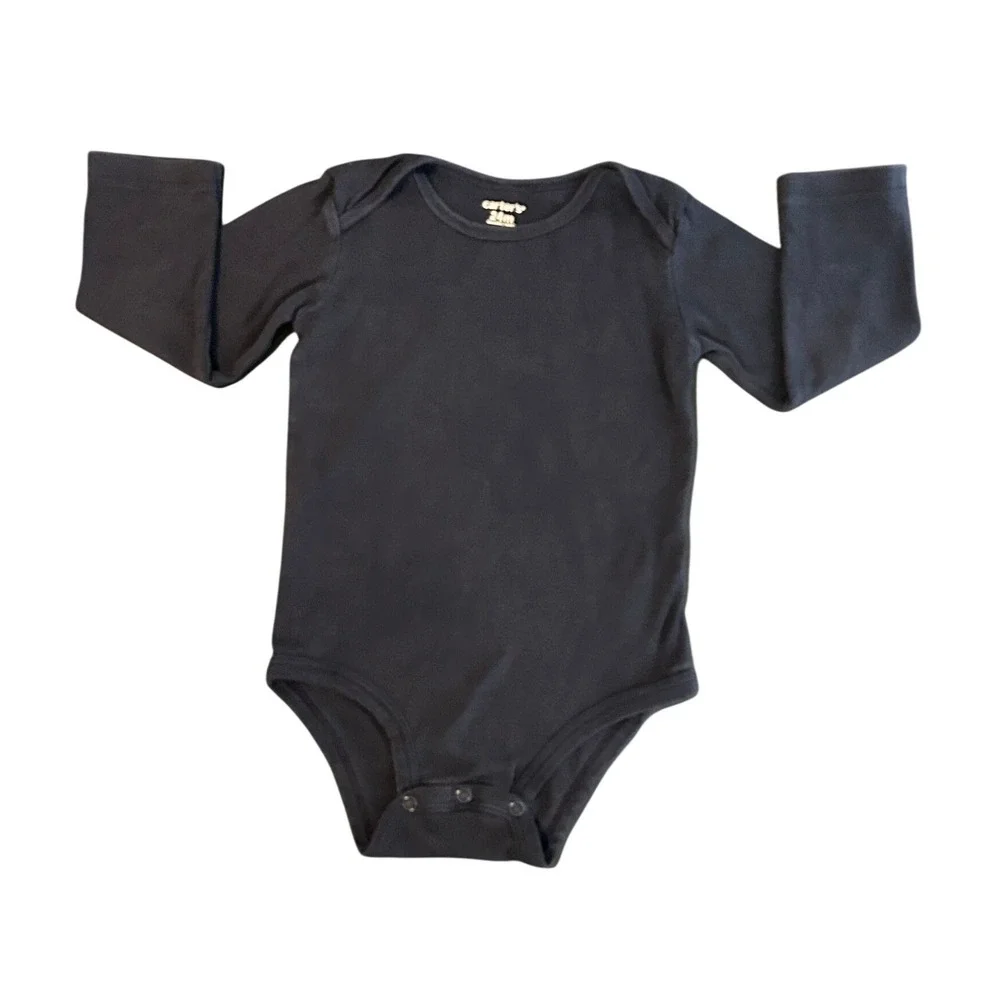 Carters Baby Boys Long Sleeve Bodysuit Navy Blue 24M Cotton Rib 1605